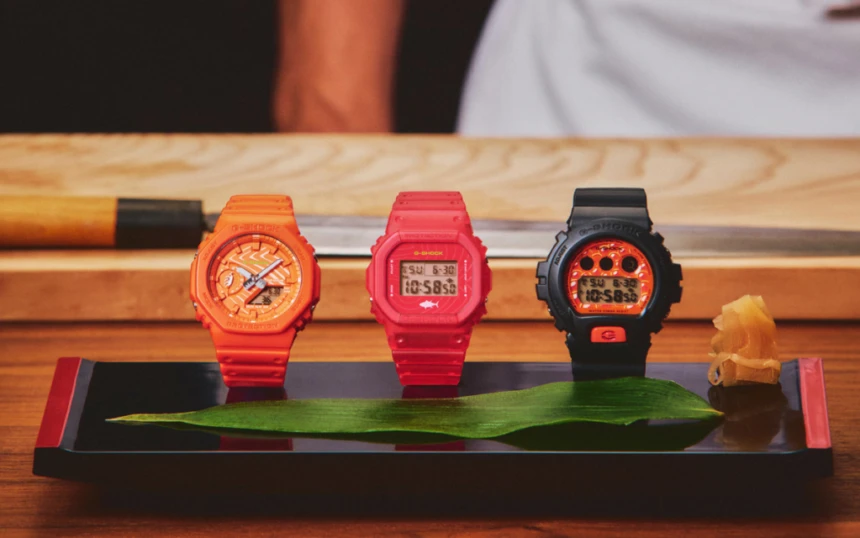 Годинник, який нагадує суші: Casio зробила G-Shock із ножами замість стрілок і васабі під упаковкою